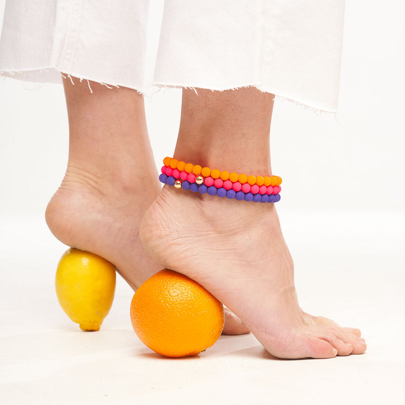 BRACELET DE CHEVILLE NEON CRUSH - La Môme Bijou - anklet Bracelet de cheville gold plated NEON Nulls.Net-Hidden plaqué or PRIDE STACK SUMMER24