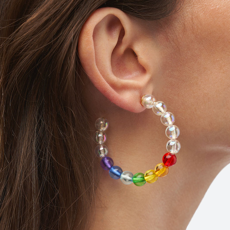 MINI CRÉOLES BUBBLE TEA - La Môme Bijou - boucle d'oreille boucles d'oreilles BT24 BUBBLE TEA Créole earring earrings Gold Plated mini hoops plaqué or