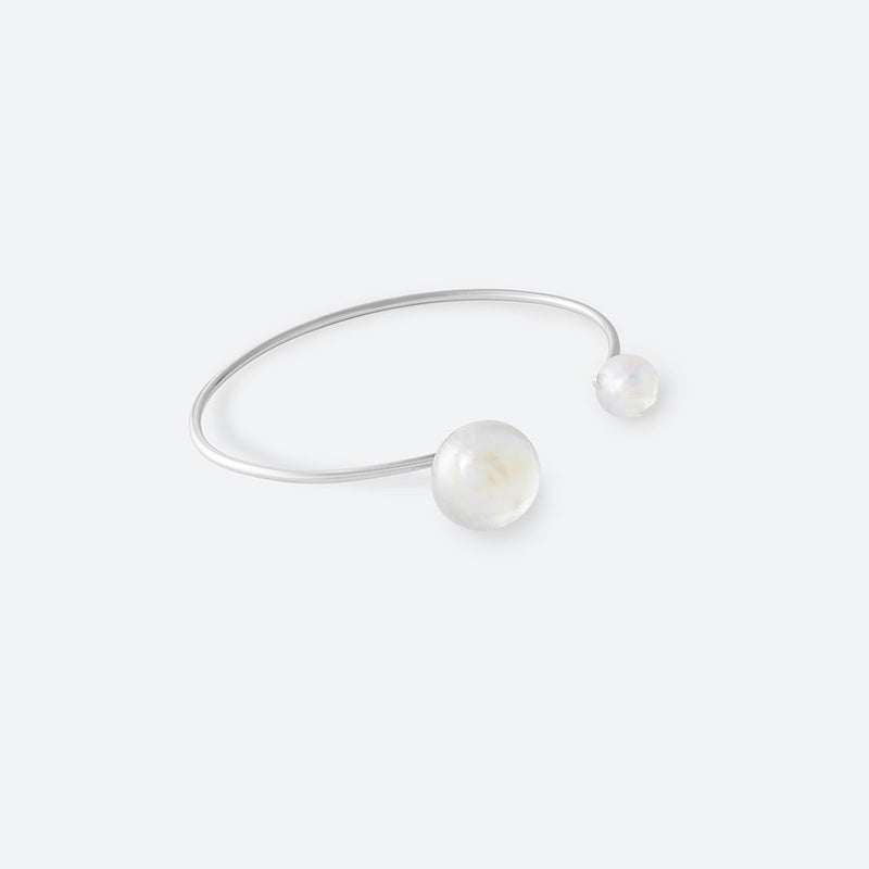 *NEW* JONC 2 PERLES (MINI) - La Môme Bijou - bangle bracelet bulle DMB24 Jonc plaqué or rose rose gold plated