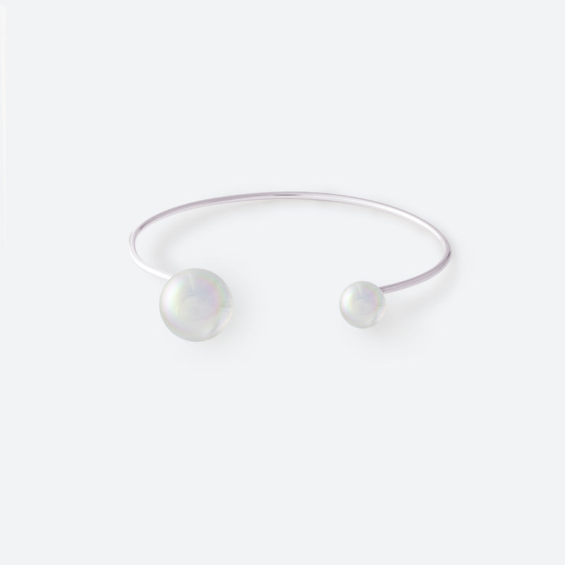 *NEW* JONC 2 PERLES (MINI) - La Môme Bijou - bangle bracelet bulle DMB24 Jonc plaqué or rose rose gold plated