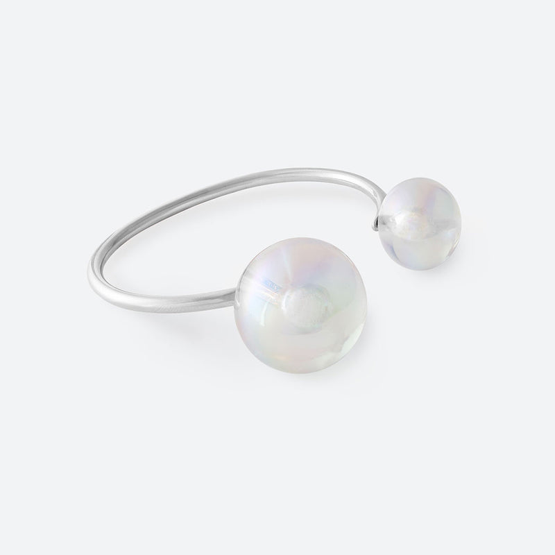 *NEW* JONC 2 PERLES (MAXI) - La Môme Bijou - bangle bracelet bulle DMB24 Jonc plaqué or rose rose gold plated