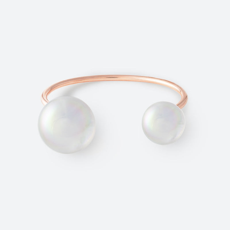 *NEW* JONC 2 PERLES (MAXI) - La Môme Bijou - bangle bracelet bulle DMB24 Jonc plaqué or rose rose gold plated
