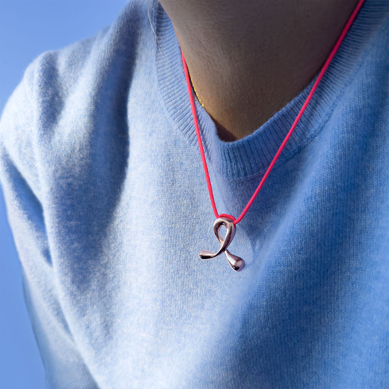 COLLIER RUBAN ROSE