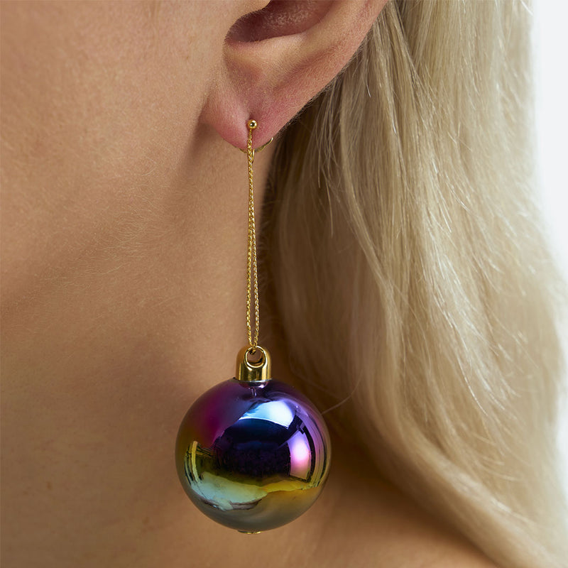 BOUCLES D'OREILLES BULLE DE NUIT "NOËL" (2 TAILLES)
