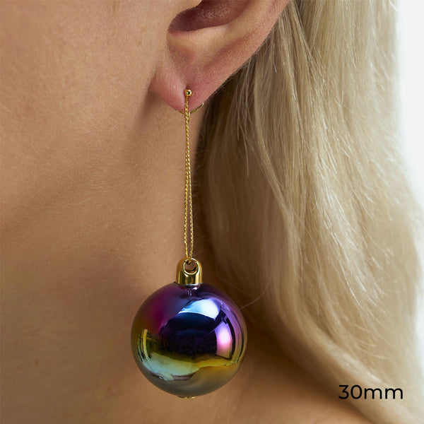 BOUCLES D'OREILLES BULLE DE NUIT "NOËL" (2 TAILLES)