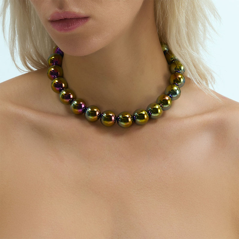 COLLIER BULLE DE NUIT "17 PERLES"