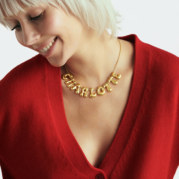 COLLIER 9 LETTRES - PLAQUÉ OR OU ARGENT