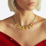 COLLIER 7 LETTRES - PLAQUÉ OR OU ARGENT