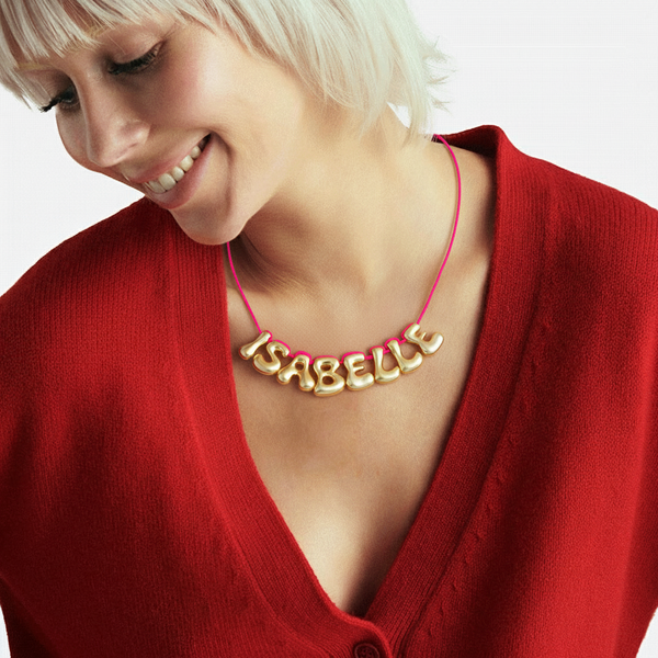 COLLIER 8 LETTRES - PLAQUÉ OR OU ARGENT