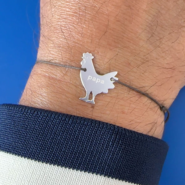 BRACELET "PAPA POULE" POUR LA FÊTE DES PÈRES - La Môme Bijou - argent 925 bracelet Gold Plated plaqué or Silver 925 sizable