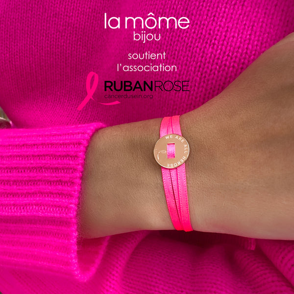 BRACELET RUBAN ROSE "WE ARE ALL HEROSE" 2024
