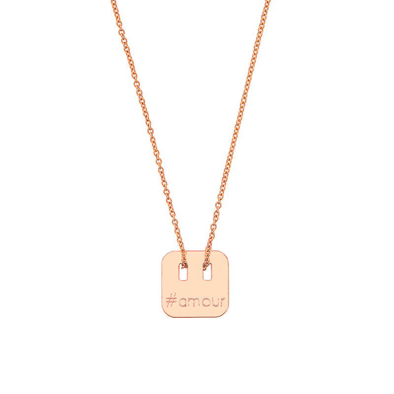 collier avec hashtag en argent 925, plaqué or et plaqué or rose - La Môme Bijou - argent 925 collier Gold Plated length Necklace plaqué or plaqué or rose rose gold plated silver 925