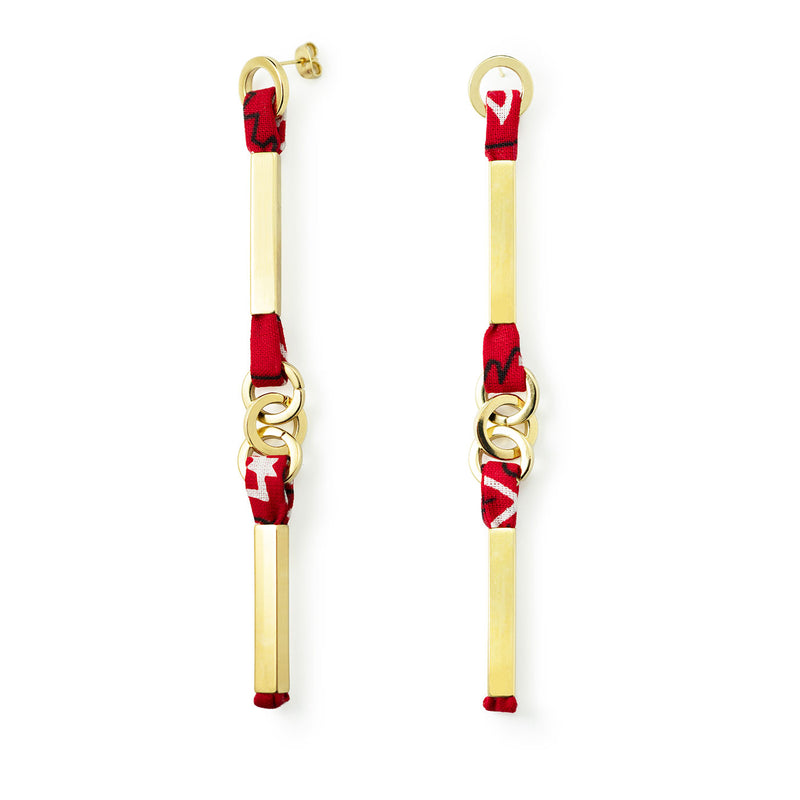 B.O. LONGUES ARC-EN-CHAINE - BANDANA - La Môme Bijou - arc-en-chaine boucle d'oreille boucles d'oreilles earring earrings gold plated Nulls.Net-Hidden Palladium plaqué or