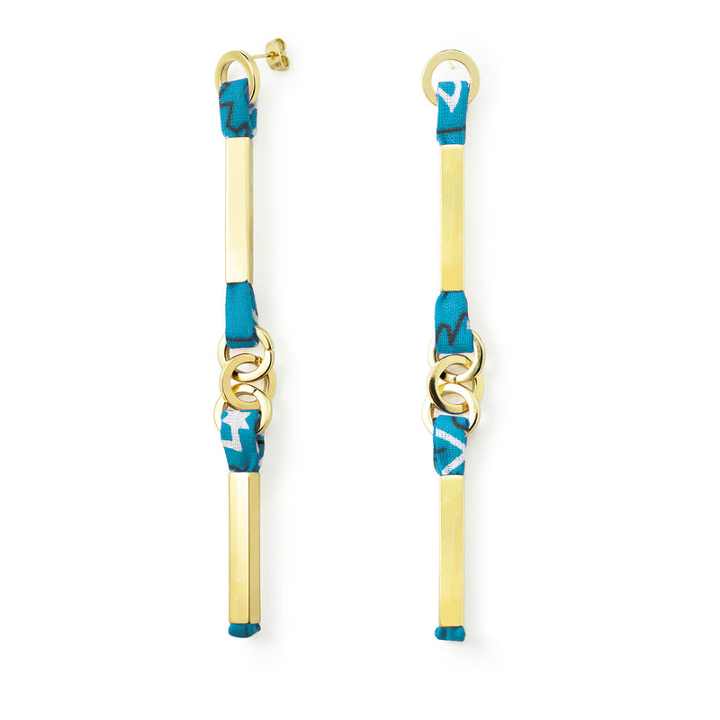 B.O. LONGUES ARC-EN-CHAINE - BANDANA - La Môme Bijou - arc-en-chaine boucle d'oreille boucles d'oreilles earring earrings gold plated Nulls.Net-Hidden Palladium plaqué or