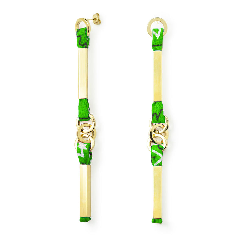 B.O. LONGUES ARC-EN-CHAINE - BANDANA - La Môme Bijou - arc-en-chaine boucle d'oreille boucles d'oreilles earring earrings gold plated Nulls.Net-Hidden Palladium plaqué or