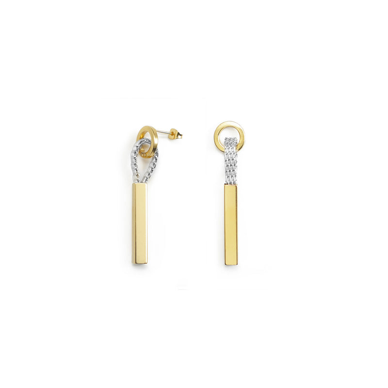 BOUCLES D'OREILLES COURTES TOUT MÉTAL - La Môme Bijou - arc-en-chaine argent 925 boucle d'oreille boucles d'oreilles earring earrings gold plated NEW Nulls.Net-Hidden Palladium plaqué or plaqué or rose SOLDE