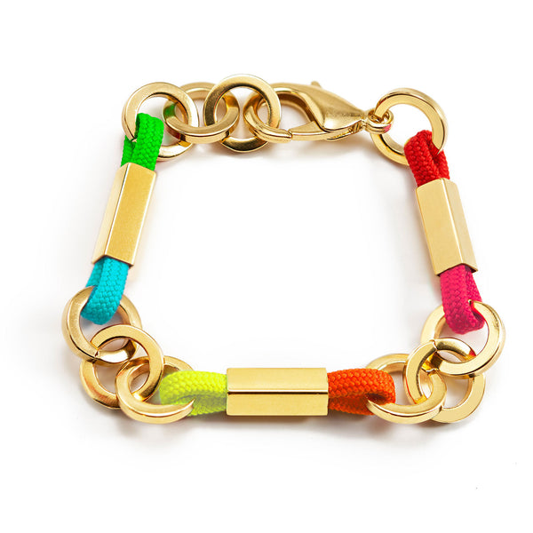 MAXI BRACELET "ARC-EN-CHAINE" - La Môme Bijou - arc-en-chaine bracelet bracelets gold plated Nulls.Net-Hidden plaqué or PRIDE SOLDE