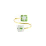 bague avec perles carrées, en verre de Murano - La Môme Bijou - bague bagues BLOSSOM Nulls.Net-Hidden ring SOLDE
