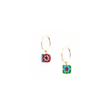 boucles d'oreilles avec perles carrées, en verre de Murano - La Môme Bijou - BLOSSOM boucle d'oreille boucles d'oreilles earring earrings SOLDE