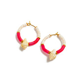 mini créoles avec coquillages et sequins - La Môme Bijou - boucles d'oreilles earrings mini créoles mini hoops SIARGAO SOLDE