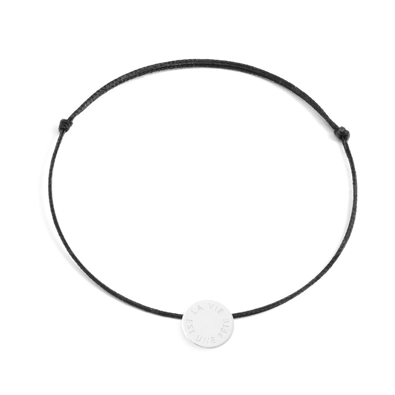 bracelet "LA VIE EST UNE FÊTE" - La Môme Bijou - argent 925 bracelet bracelets Gold Plated got a message IGM Nulls.Net-Hidden plaqué or plaqué or rose rose gold plated Silver 925 sizable