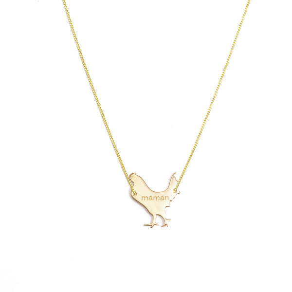 collier "maman poule" - La Môme Bijou - argent 925 collier FÊTE DES MÈRES Gold Plated mamanpoule Necklace plaqué or Silver 925