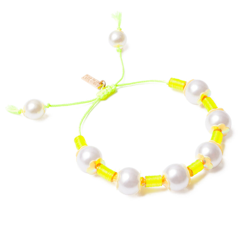 bracelet FLOWER GLITTER avec sequins et 8 perles - La Môme Bijou - OUTLET SOLDE