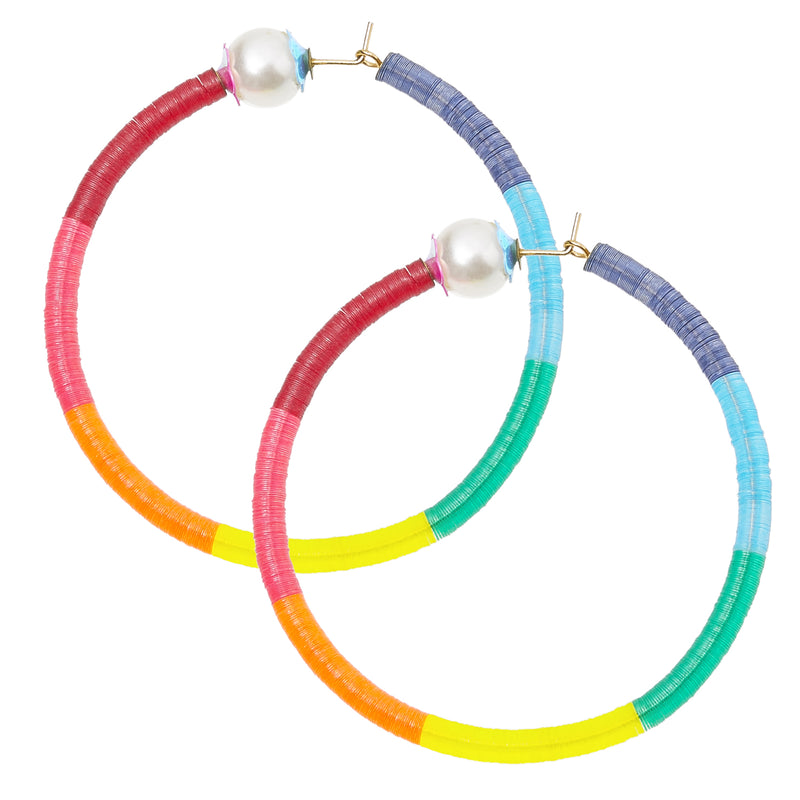 grandes créoles FLOWER GLITTER - La Môme Bijou - boucle d'oreille boucles d'oreilles creole earring earrings Nulls.Net-Hidden OUTLET SOLDE