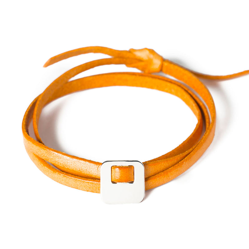 BRACELET INSTAGRIGRI - CUIR en cuir personnalisable avec une médaille carrée en argent 925 - La Môme Bijou - 11mm argent 925 custom customify customizable customization FÊTE DES PÈRES personnalisable personnalisation silver 925