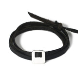 BRACELET INSTAGRIGRI - CUIR en cuir personnalisable avec une médaille carrée en argent 925 - La Môme Bijou - 11mm argent 925 custom customify customizable customization FÊTE DES PÈRES personnalisable personnalisation silver 925