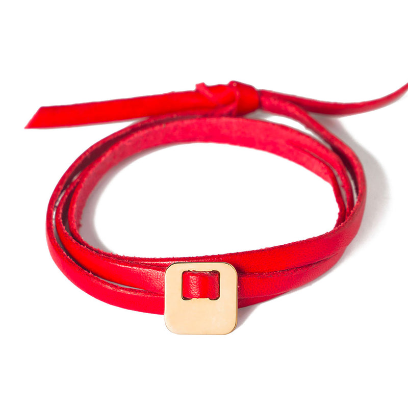 BRACELET INSTAGRIGRI "CUIR" - MÉDAILLE CARRÉE - PERSONNALISABLE - La Môme Bijou - 11mm custom customify customizable customization Gold Plated personnalisable personnalisation plaqué or sizable