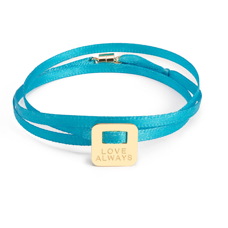 BRACELET LOVE ALWAYS - MEDAILLE CARRÉE - La Môme Bijou - bracelet Gold Plated plaqué or SAINT VALENTIN sizable