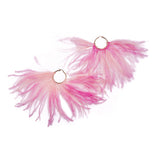 GRANDES CRÉOLES EN PLAQUÉ OR AVEC PLUME TIE AND DIE - La Môme Bijou - creole Gold Plated hoop Nulls.Net-Hidden plaqué or plume SOLDE