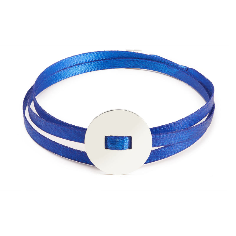 BRACELET INSTAGRIGRI "RUBAN FLUO" - MÉDAILLE RONDE - PERSONNALISABLE - La Môme Bijou - 15mm argent 925 bracelets customify customization Gold Plated personnalisable personnalisation plaqué or Silver 925 sizable
