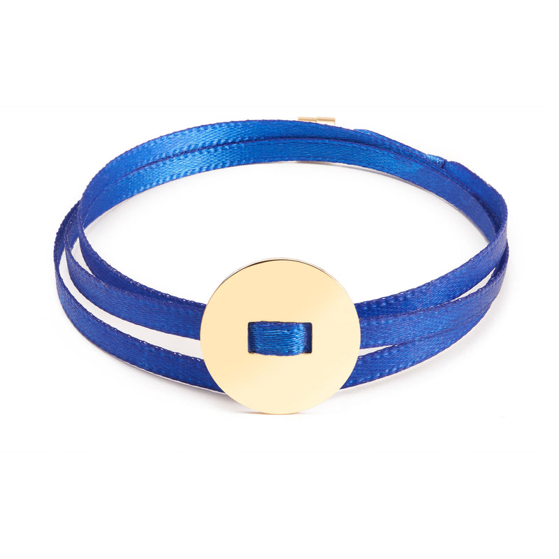 BRACELET INSTAGRIGRI "RUBAN FLUO" - MÉDAILLE RONDE - PERSONNALISABLE - La Môme Bijou - 15mm argent 925 bracelets customify customization Gold Plated personnalisable personnalisation plaqué or Silver 925 sizable