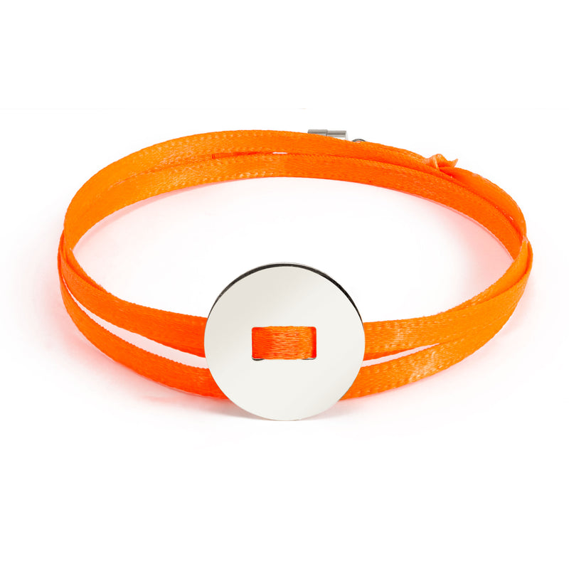 BRACELET INSTAGRIGRI "RUBAN FLUO" - MÉDAILLE RONDE - PERSONNALISABLE - La Môme Bijou - 15mm argent 925 bracelets customify customization Gold Plated personnalisable personnalisation plaqué or Silver 925 sizable