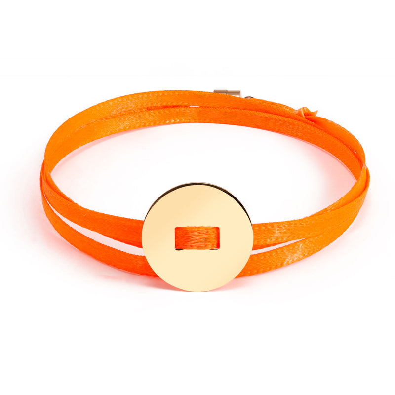 BRACELET INSTAGRIGRI "RUBAN FLUO" - MÉDAILLE RONDE - PERSONNALISABLE - La Môme Bijou - 15mm argent 925 bracelets customify customization Gold Plated personnalisable personnalisation plaqué or Silver 925 sizable