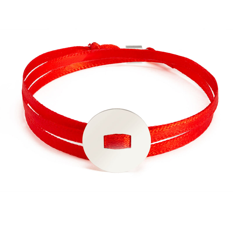 BRACELET INSTAGRIGRI "RUBAN FLUO" - MÉDAILLE RONDE - PERSONNALISABLE - La Môme Bijou - 15mm argent 925 bracelets customify customization Gold Plated personnalisable personnalisation plaqué or Silver 925 sizable