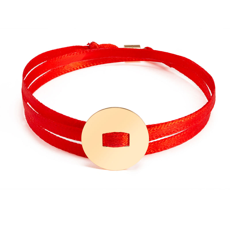 BRACELET INSTAGRIGRI "RUBAN FLUO" - MÉDAILLE RONDE - PERSONNALISABLE - La Môme Bijou - 15mm argent 925 bracelets customify customization Gold Plated personnalisable personnalisation plaqué or Silver 925 sizable