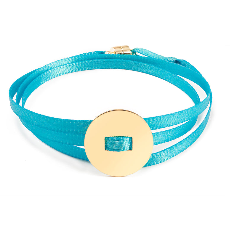 BRACELET INSTAGRIGRI "RUBAN FLUO" - MÉDAILLE RONDE - PERSONNALISABLE - La Môme Bijou - 15mm argent 925 bracelets customify customization Gold Plated personnalisable personnalisation plaqué or Silver 925 sizable