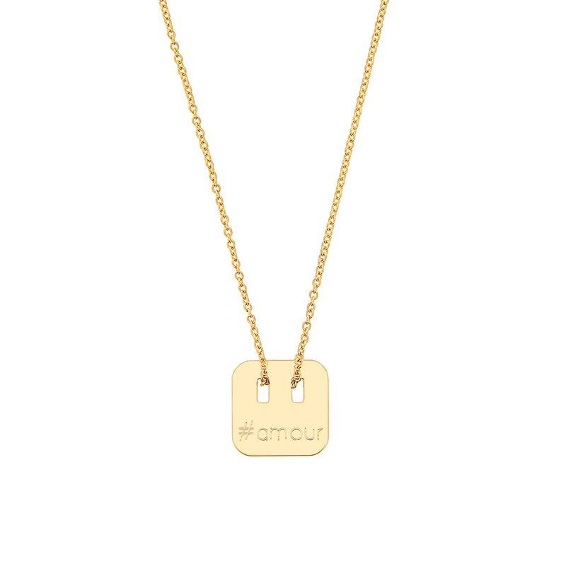 collier avec hashtag en argent 925, plaqué or et plaqué or rose - La Môme Bijou - argent 925 collier Gold Plated length Necklace plaqué or plaqué or rose rose gold plated silver 925