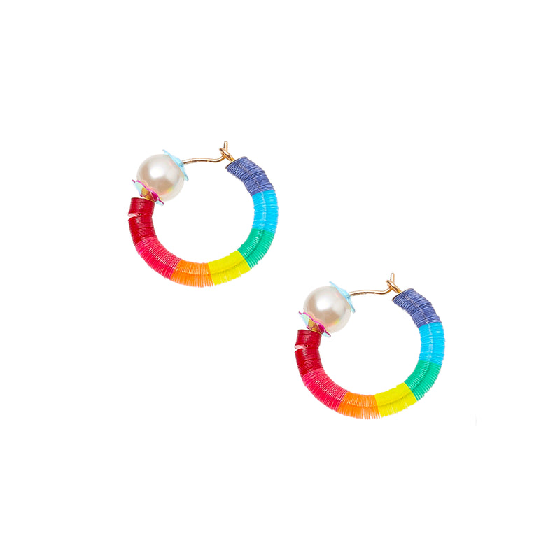petites créoles FLOWER GLITTER - La Môme Bijou - boucles d'oreilles Créole earring earrings mini créoles OUTLET SOLDE