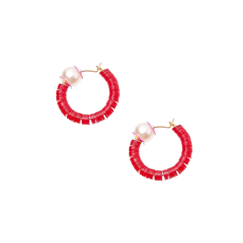 petites créoles FLOWER GLITTER - La Môme Bijou - boucles d'oreilles Créole earring earrings mini créoles OUTLET SOLDE