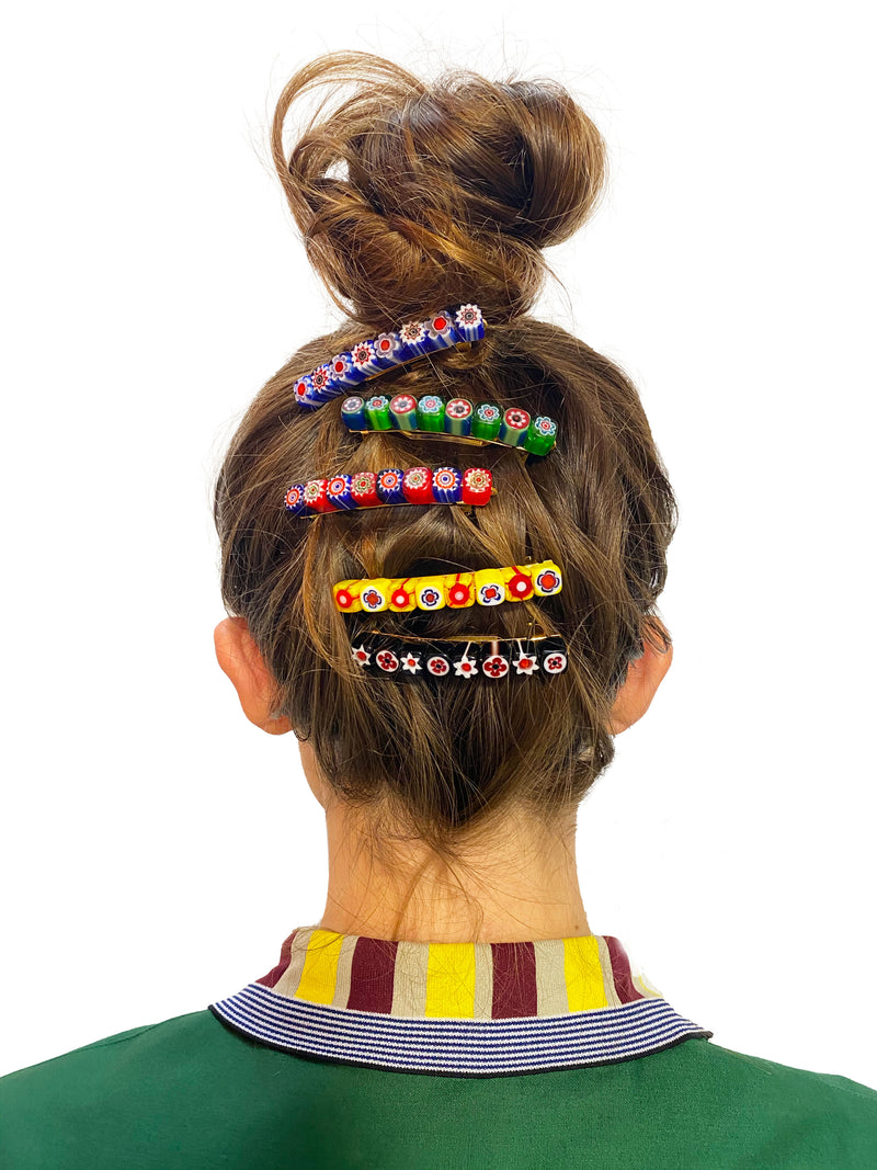 petite barrette avec perles en verre de Murano - La Môme Bijou - barette à cheveux barrette BLOSSOM hairclip Nulls.Net-Hidden SOLDE