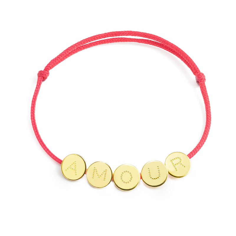 bracelet 5 médailles "AMOUR" - La Môme Bijou - argent 925 bracelet gold plated Nulls.Net-Hidden plaqué or SAINT VALENTIN Silver 925 sizable
