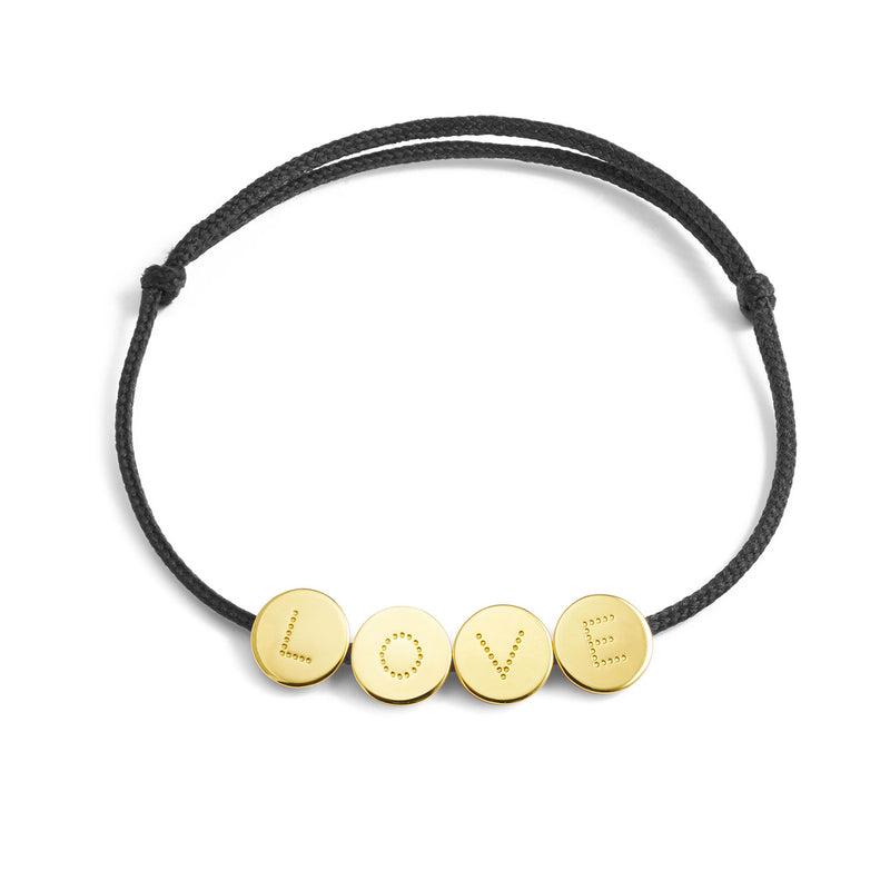 bracelet 4 médailles "LOVE" - La Môme Bijou - argent 925 bracelet gold plated Nulls.Net-Hidden plaqué or SAINT VALENTIN Silver 925 sizable