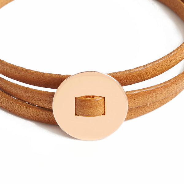 BRACELET PERSONNALISÉ 3 TOURS AVEC MÉDAILLE RONDE - La Môme Bijou - 15mm argent 925 customify customizable customization Gold Plated personnalisable personnalisation plaqué or plaqué or rose rose gold plated Silver 925