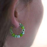 CRÉOLES AVEC PERLES DE MURANO (petite taille) - La Môme Bijou - boucle d'oreille boucles d'oreilles Créole earring earrings hoop SOLDE