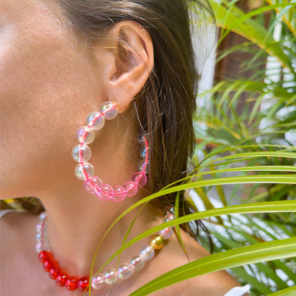 CRÉOLES BUBBLE TEA - La Môme Bijou - boucle d'oreille boucles d'oreilles BUBBLE TEA Créole earring earrings Gold Plated maxi créoles mini hoops Nulls.Net-Hidden plaqué or